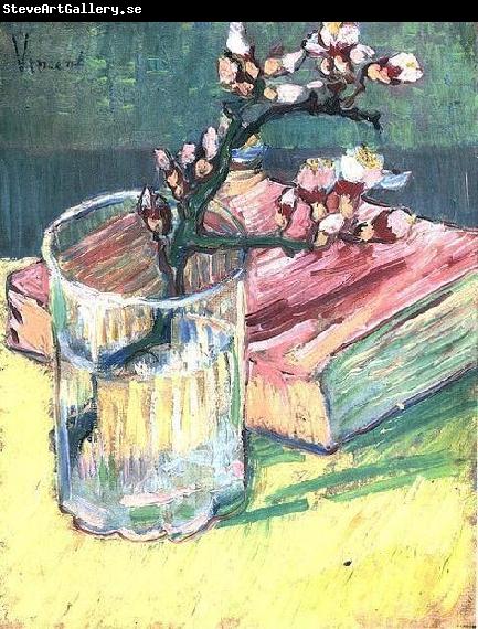 Vincent Van Gogh Blossoming Almond Branch in a Glass with a Book